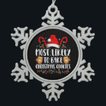 Hoogstwaarschijnlijk Bake Christmas Cookie Xmas Fa Tin Sneeuwvlok Ornament<br><div class="desc">Hoogstwaarschijnlijk Bake Christmas Cookie Xmas Familie Bijpassende Meisjes</div>