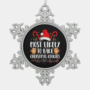 Hoogstwaarschijnlijk bakken we Kerstkrans Kerstmis Tin Sneeuwvlok Ornament