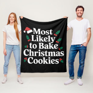 Hoogstwaarschijnlijk bakt kerstkoekjes familie fleece deken