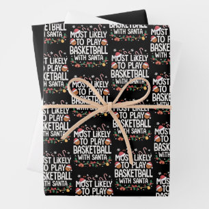 Hoogstwaarschijnlijk basketbal spelen met de Kerst Inpakpapier Vel
