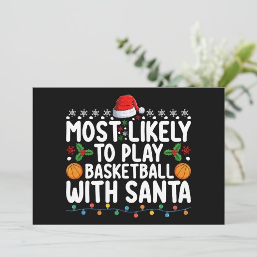 Hoogstwaarschijnlijk basketbal spelen met de Kerst Kaart (Staand voorkant)