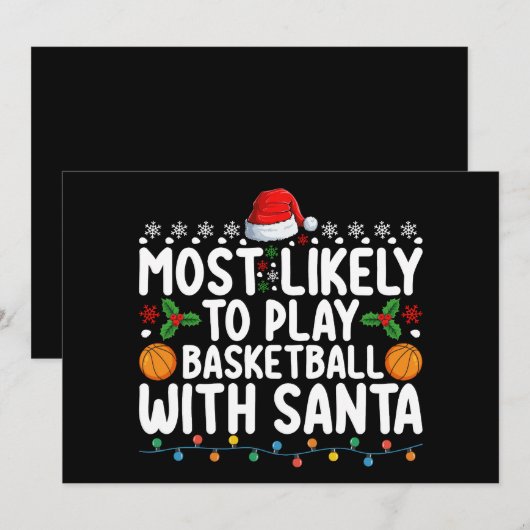 Hoogstwaarschijnlijk basketbal spelen met de Kerst Kaart (Voorkant / Achterkant)