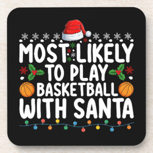 Hoogstwaarschijnlijk basketbal spelen met Kerstman Bier Onderzetter