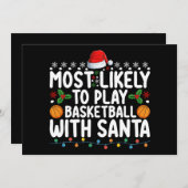 Hoogstwaarschijnlijk basketbal spelen met Kerstman Kaart (Voorkant / Achterkant)