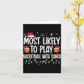 Hoogstwaarschijnlijk basketbal spelen met Kerstman Kaart (Gele Bloem)