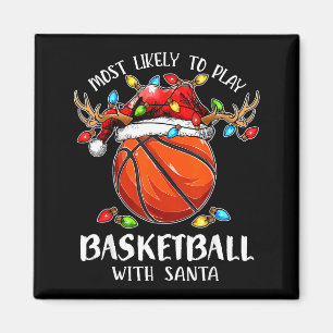 Hoogstwaarschijnlijk basketbal spelen met Kerstman Magneet