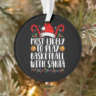 Hoogstwaarschijnlijk basketbal spelen met Kerstman Ornament