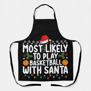 Hoogstwaarschijnlijk basketbal spelen met Kerstman Schort