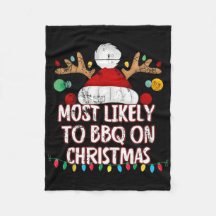 Hoogstwaarschijnlijk BBQ op kerst grappige bijpass Fleece Deken