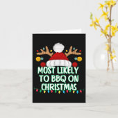 Hoogstwaarschijnlijk BBQ op kerst grappige bijpass Kaart (Gele Bloem)