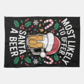 Hoogstwaarschijnlijk bieden Santa een bierfamilie Theedoek (Horizontaal)