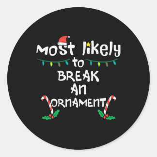 Hoogstwaarschijnlijk breken een Ornament kerstmis Ronde Sticker