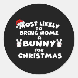 Hoogstwaarschijnlijk brengen Bunny Christmas Funny Ronde Sticker