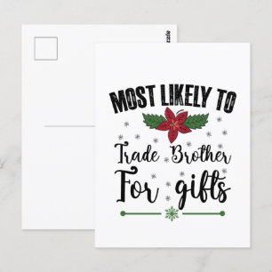 Hoogstwaarschijnlijk Broer Ruilen Voor Kerstcadeau Briefkaart