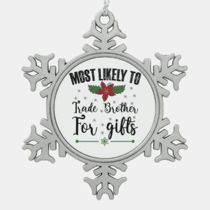 Hoogstwaarschijnlijk Broer Ruilen Voor Kerstcadeau Tin Sneeuwvlok Ornament