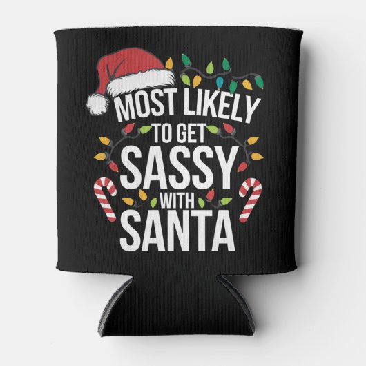 Hoogstwaarschijnlijk brutaal met kerstmis blikjeskoeler (Voorkant)