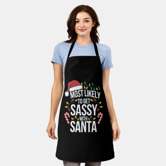 Hoogstwaarschijnlijk brutaal met kerstmis schort