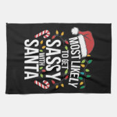 Hoogstwaarschijnlijk brutaal met kerstmis theedoek (Horizontaal)