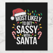 Hoogstwaarschijnlijk brutaal met kerstmis wijn etiket (Enkel label)