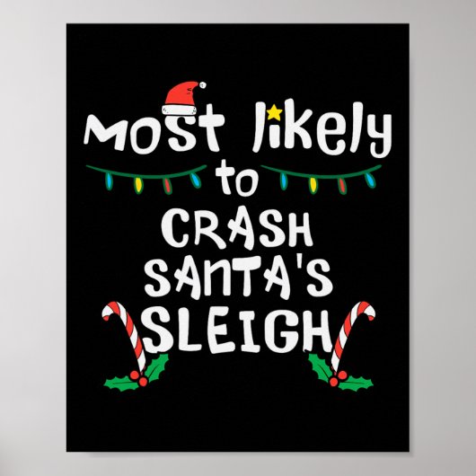 Hoogstwaarschijnlijk Crash Kerstman Sleigh Christm Poster (Voorkant)