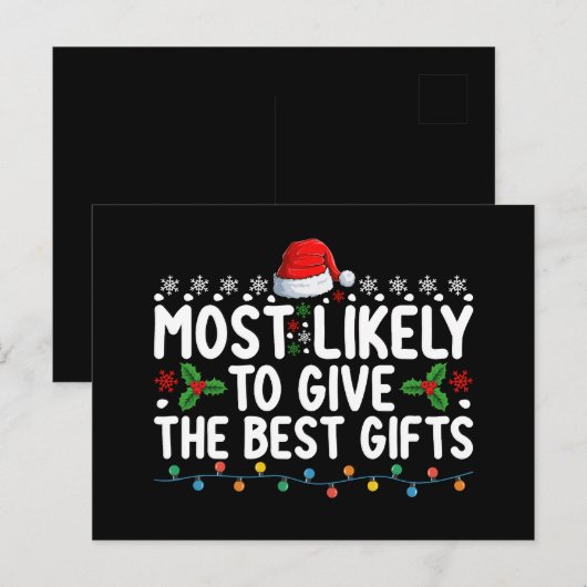Hoogstwaarschijnlijk de beste kerstcadeaus geven briefkaart (Voorkant / Achterkant)