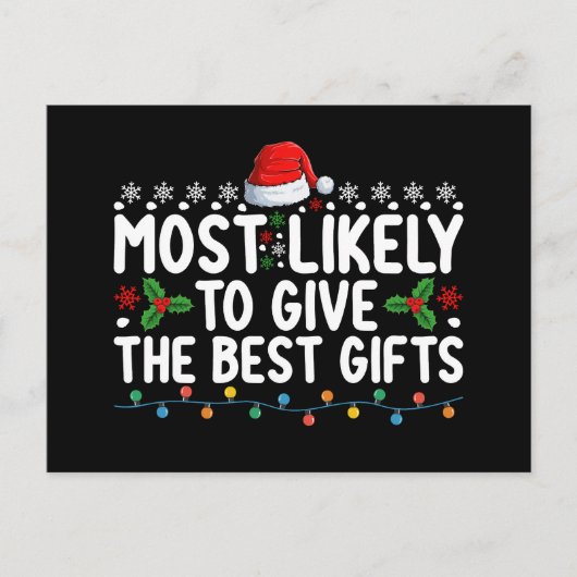 Hoogstwaarschijnlijk de beste kerstcadeaus geven briefkaart (Voorkant)