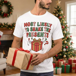 Hoogstwaarschijnlijk de cadeaus schudden Leuk rood T-shirt
