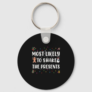 Hoogstwaarschijnlijk de cadeaus schudt Leuke kerst Sleutelhanger