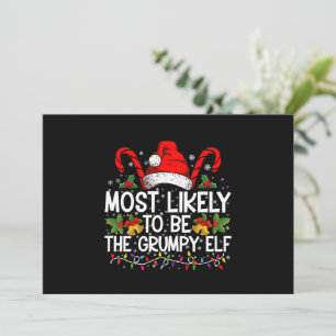 Hoogstwaarschijnlijk de chagrijnige elf Funny Xmas Kaart