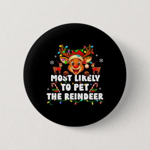 Hoogstwaarschijnlijk de Familie van de Rendieren A Ronde Button 5,7 Cm
