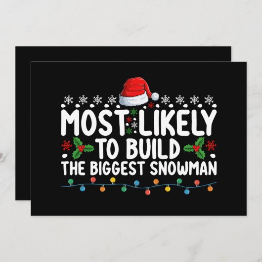 Hoogstwaarschijnlijk de grootste sneeuwman sneeuw kaart (Voorkant / Achterkant)