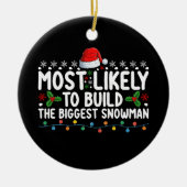 Hoogstwaarschijnlijk de grootste sneeuwmansneeuw b keramisch ornament (Voorkant)