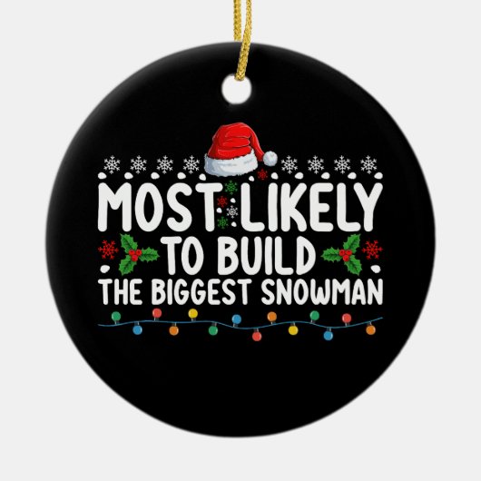 Hoogstwaarschijnlijk de grootste sneeuwmansneeuw b keramisch ornament (Voorkant)