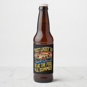 Hoogstwaarschijnlijk de hele zomer bij het zwembad bier etiket