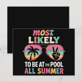 Hoogstwaarschijnlijk de hele zomer bij het zwembad briefkaart (Voorkant / Achterkant)