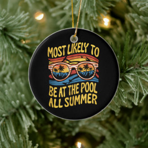 Hoogstwaarschijnlijk de hele zomer bij het zwembad keramisch ornament