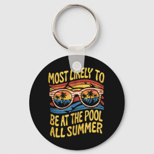 Hoogstwaarschijnlijk de hele zomer bij het zwembad sleutelhanger
