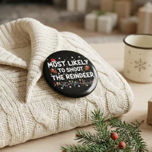 Hoogstwaarschijnlijk de Kerst Rendieren Neerschiet Ronde Button 5,7 Cm