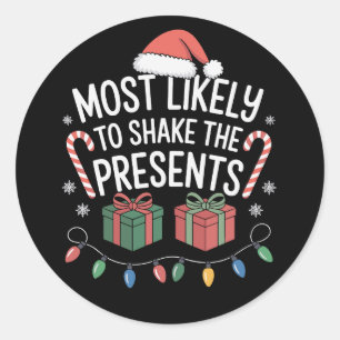 Hoogstwaarschijnlijk de Kerstcadeaus van de Famili Ronde Sticker