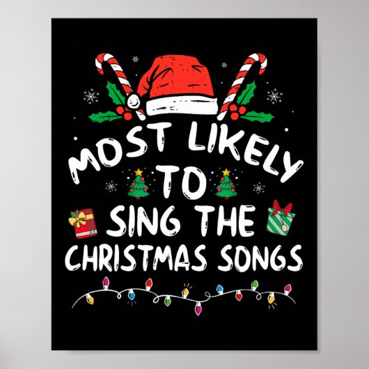 Hoogstwaarschijnlijk de kerstliederen zingen Kerst Poster (Voorkant)
