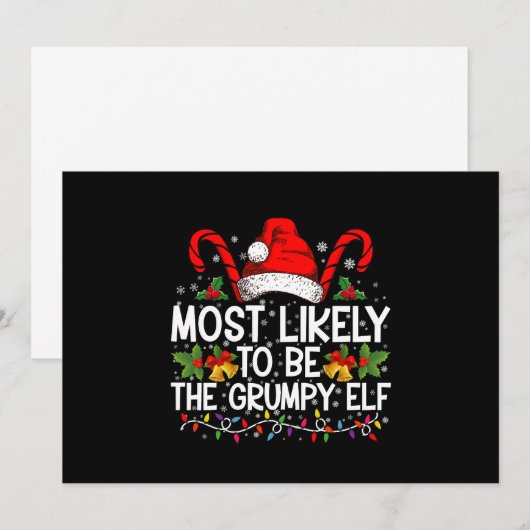 Hoogstwaarschijnlijk de knorrige elf Funny Xmas Kaart (Voorkant / Achterkant)