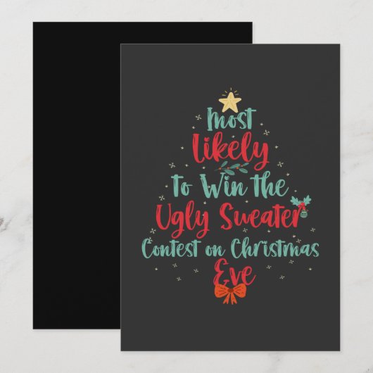 Hoogstwaarschijnlijk de lelijke trui wedstrijd win kaart (Voorkant / Achterkant)