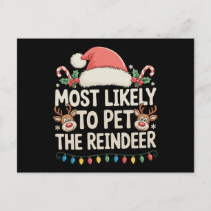 Hoogstwaarschijnlijk de rendieren aaien Kerst matc Feestdagenkaart
