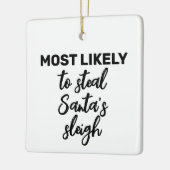 Hoogstwaarschijnlijk de slee van de kerstman stele keramisch ornament (Links)