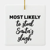 Hoogstwaarschijnlijk de slee van de kerstman stele keramisch ornament (Achterkant)