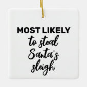 Hoogstwaarschijnlijk de slee van de kerstman stele keramisch ornament (Voorkant)