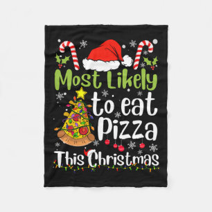 Hoogstwaarschijnlijk deze kerst pizza eten - kerst fleece deken