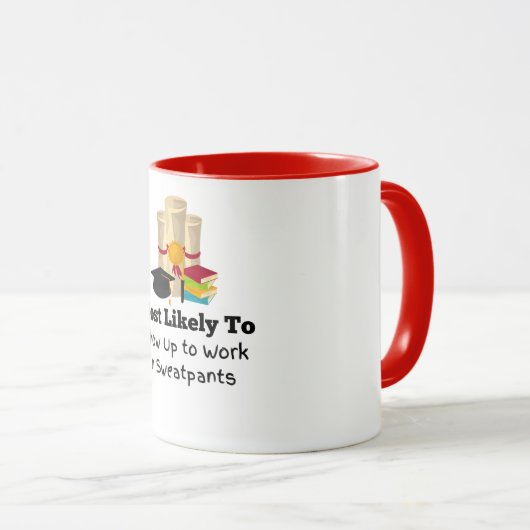 Hoogstwaarschijnlijk draag joggingbroek Afstuderen Mok (Voorkant rechts)