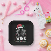 Hoogstwaarschijnlijk Drink Kerstmis de hele wijnfa Papieren Bordje (Feest)