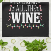 Hoogstwaarschijnlijk Drink Kerstmis de hele wijnfa Theedoek (Gevouwen)